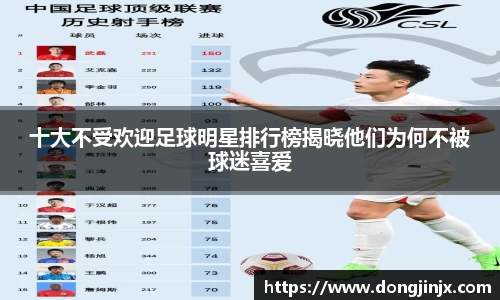 十大不受欢迎足球明星排行榜揭晓他们为何不被球迷喜爱